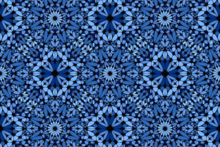 Blue Seamless Floral Mandala Pattern