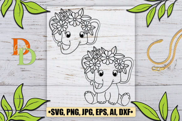 Elevating Creative Projects with the Elephant Floral Wreath Digital Collection