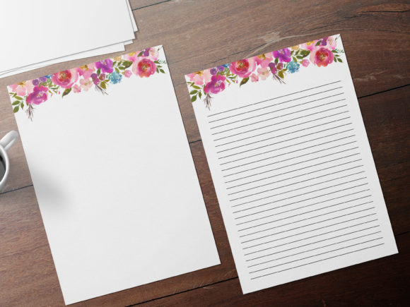 Elevating Personal Correspondence with Pink Flowers Floral Stationary