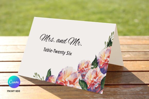 Elevating Table Settings with Editable Floral Wedding Place Card Templates