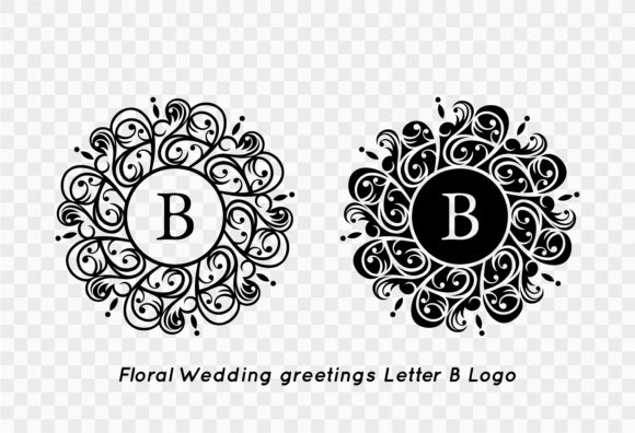 Elevating Wedding Stationery with Floral Letter B Logos and Vector Graphics