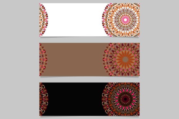 Enhance Your Designs with 3 Floral Mandala Banner Backgrounds