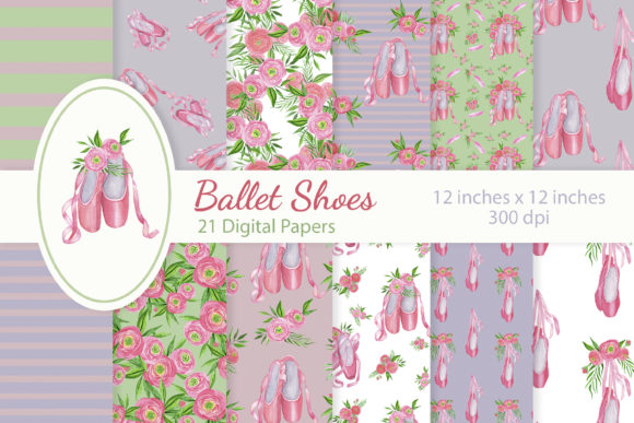 Floral Ballet Shoes Digital Papers Set: A Versatile Tool for Creative Projects