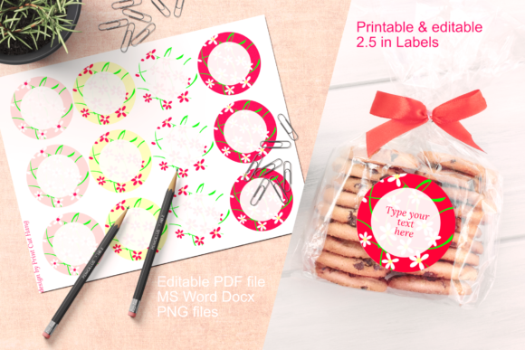 Floral Labels Template Editable for Handmade Goods