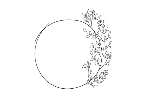 Floral Round Frame No.4: Versatile Design Assets