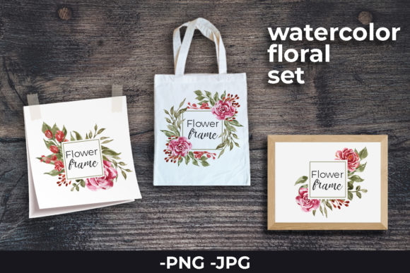 Floral Watercolor Frame Set for Elegant Design