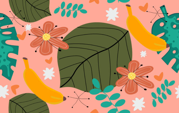 Modern Exotic Jungle Fruits and Plants: Elevating Projects with Floral Seamless Pattern Design