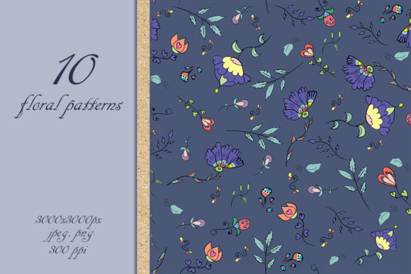 Wild Floral Pattern Set: Seamless Design Assets