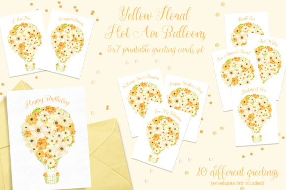 Yellow Floral Hot Air Balloon Cards Set: Strategic Communication Through Thoughtful Design